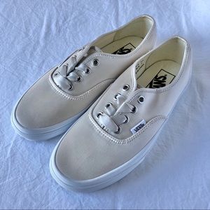 Vans Authentic Light Beige Satin with Satin Lace